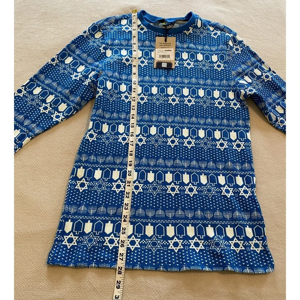 Chubbies NWT The Funukkah Hanukkah Waffle Pajama Shirt Sleep Men's size Medium
